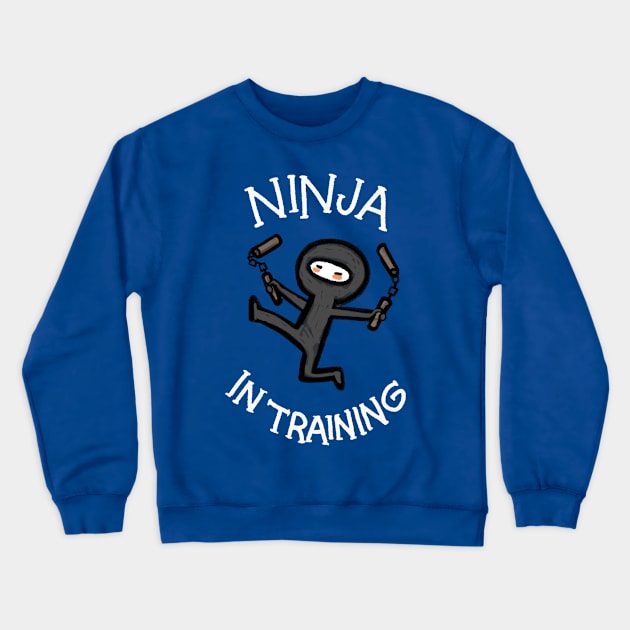 Ninja in Training Crewneck Sweatshirt by Queenmob